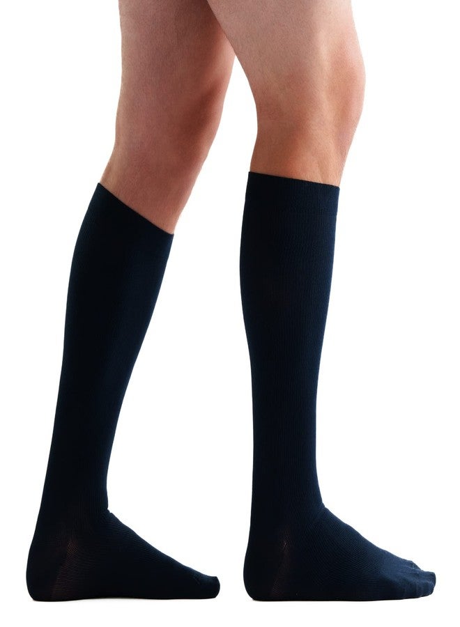 EvoNation Men’s USA made Knee High 20-30 mmHg Graduated Compression Socks - Moderate Pressure Compression Garment, Navy, Medium - Image 2