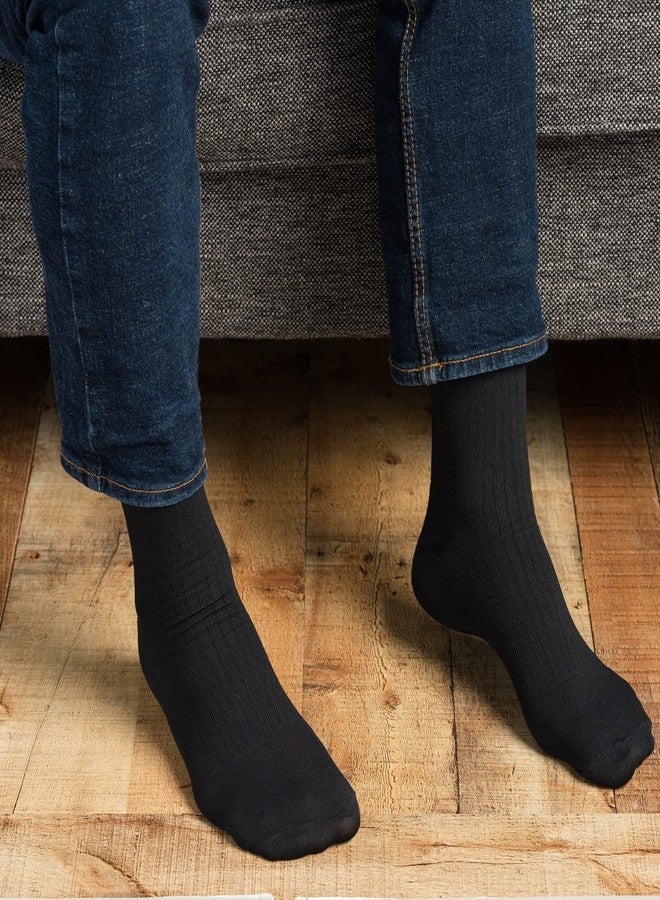 EvoNation Men’s USA made Knee High 20-30 mmHg Graduated Compression Socks - Moderate Pressure Compression Garment, Navy, Medium - Image 3