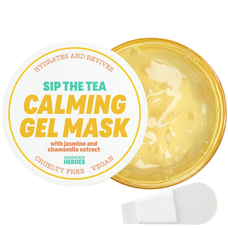 Handmade Heroes Sip The Tea Calming Gel Mask â€“ Soothing Hydrating Facial with Chamomile, Jasmine & Hyaluronic Acid â€“ Vegan Skincare for Dry, Sensitive Skin â€“ Skin Plumping Rinse Off Formula 3.4 Fl oz - Image 1