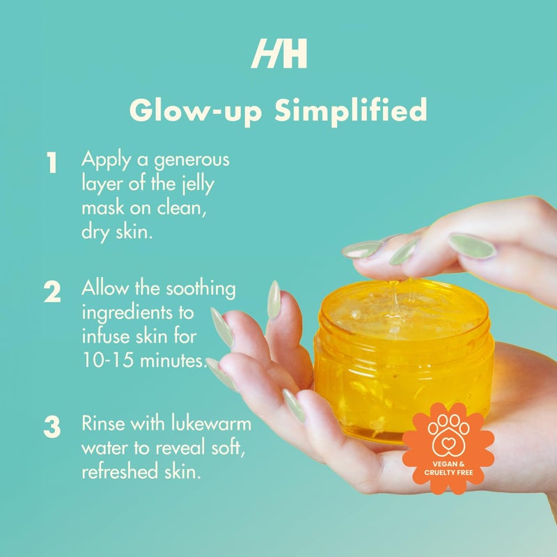 Handmade Heroes Sip The Tea Calming Gel Mask â€“ Soothing Hydrating Facial with Chamomile, Jasmine & Hyaluronic Acid â€“ Vegan Skincare for Dry, Sensitive Skin â€“ Skin Plumping Rinse Off Formula 3.4 Fl oz - Image 5