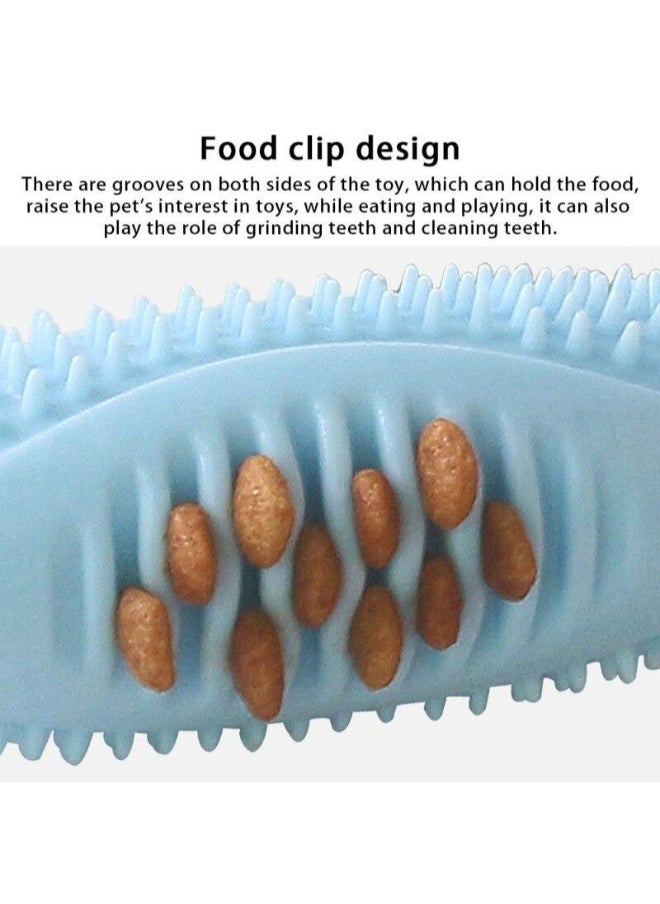 PETSARY Nontoxic Bite Resistant Teeth Cleaning Toy for Pet Dogs Puppy Cat | Dog Pet Food Treat Feeder Chew Tooth Cleaning Ball Exercise Toy (Blue)