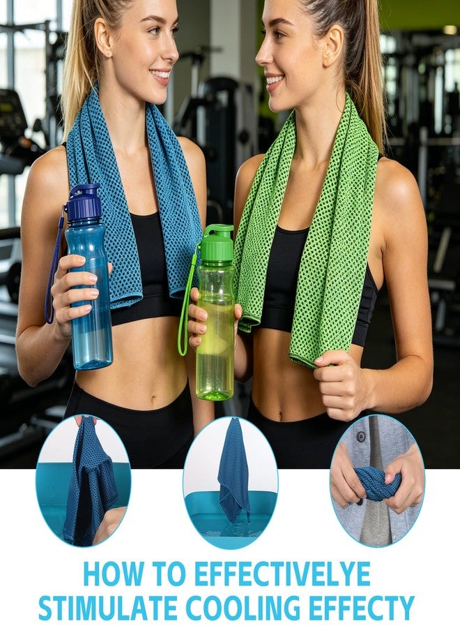 Wenceda 12 Packs Sports Water Bottles with 12 Cooling Towels,17 Ozs Plastic Large Bottles for Fitness Gym Travel,11.8x39 Inches Breathable Ice Towels - Image 4