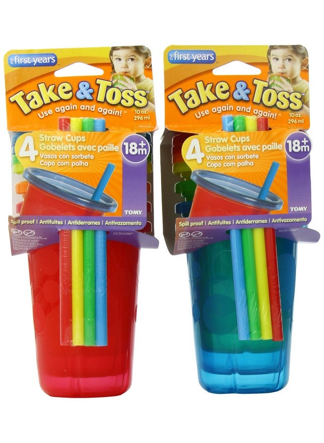 The First Years Take & Toss Straw Cups,10 Ounce, 8 Spill Proof Cups - Great for On The Go - Image 2