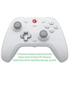 Wireless Gamepad GameSir T4 Cyclone Bluetooth Game Controller for Switch/Lite/OLED Switch Remote Gamepad with Hall Effect Sensing Joystick, Compatible with Steam Deck, Android, iOS, Windows White