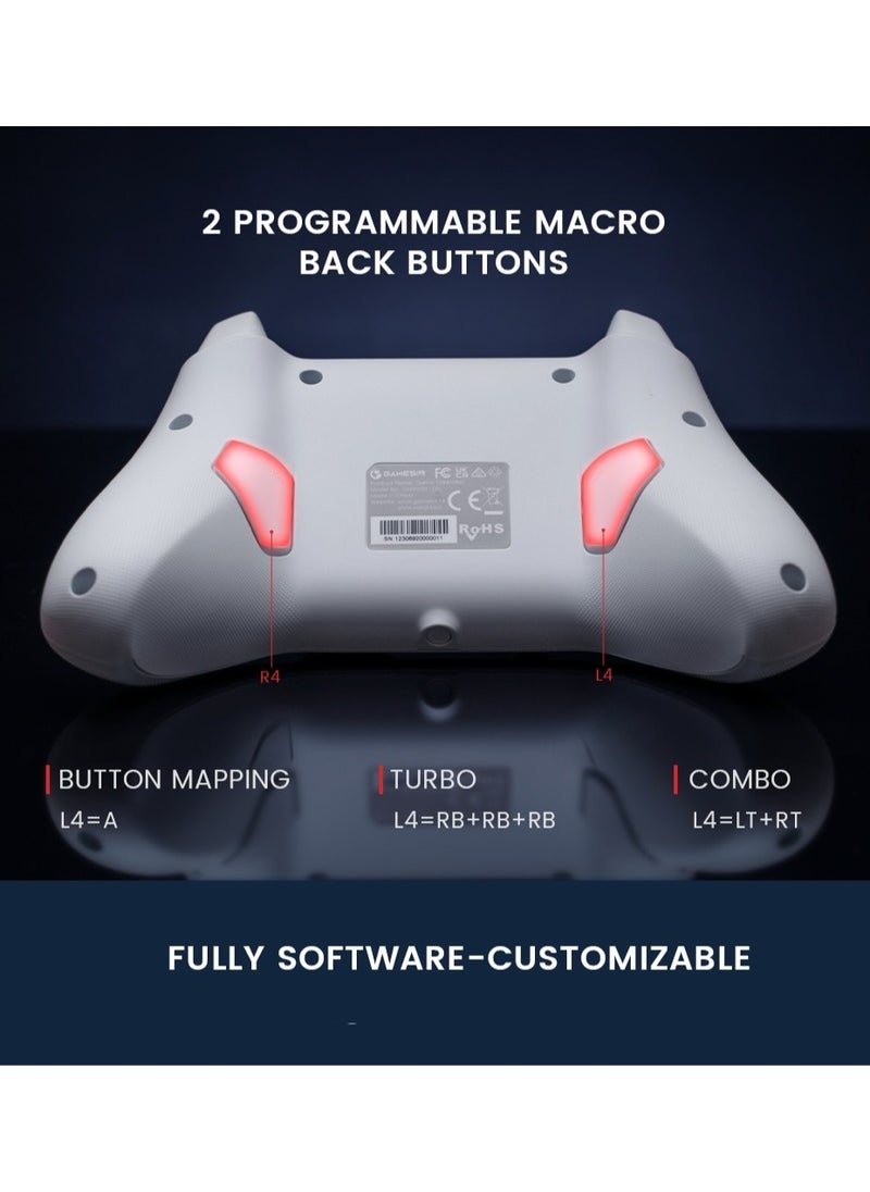General - Wireless Gamepad GameSir T4 Cyclone Bluetooth Game Controller for Switch/Lite/OLED Switch Remote Gamepad with Hall Effect Sensing Joystick, Compatible with Steam Deck, Android, iOS, Windows White - Image 1