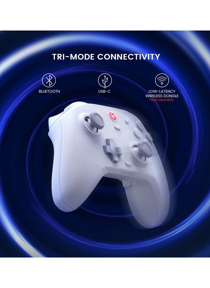 General - Wireless Gamepad GameSir T4 Cyclone Bluetooth Game Controller for Switch/Lite/OLED Switch Remote Gamepad with Hall Effect Sensing Joystick, Compatible with Steam Deck, Android, iOS, Windows White - Image 1