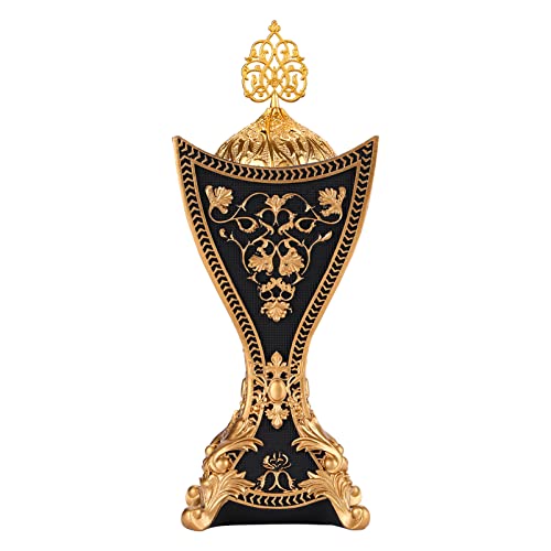 TERSCHELLING Frankincense Resin Incense Burner,Bakhoor Burner, Charcoal Incense Burner, Portable Incense Censer - for Yoga,Spa Aromatherapy,Office & Home Decor(Black) - Image 1