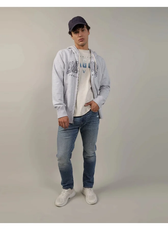 American Eagle Logo Fleece Graphic Zip-Up Hoodie