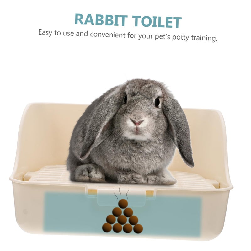 Rabbit Corner Litter Box Compact Potty Training Toilet for Small Pets Lightweight for Home and Garden - Image 3