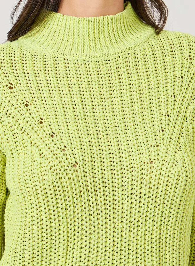 Styli Regular Fit Chunky Knit High Neck Sweater