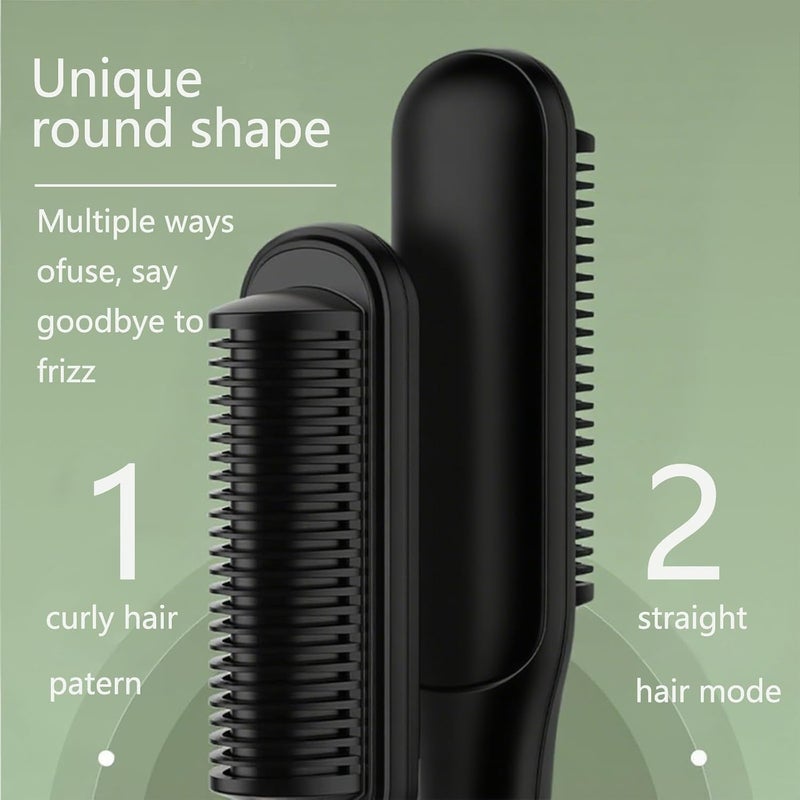 TELANPU Hair Straightener Brush, Hair Iron with Built-in Comb, Fast Heating & 4 Temp Settings & Anti-Scald, Suitable for Professional Salon at Home, Reduces Styling Time (Black) - Image 2