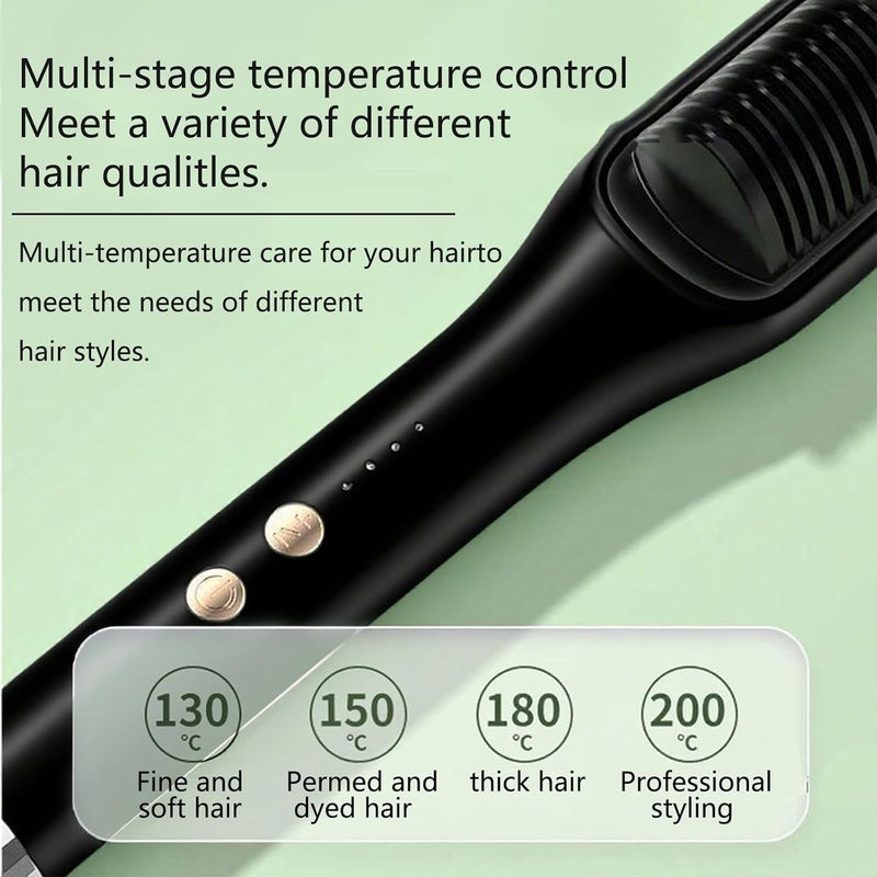 TELANPU Hair Straightener Brush, Hair Iron with Built-in Comb, Fast Heating & 4 Temp Settings & Anti-Scald, Suitable for Professional Salon at Home, Reduces Styling Time (Black) - Image 4