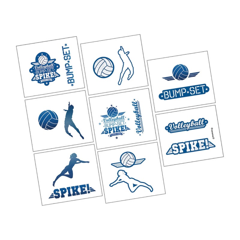 Amscan Volleyball Temporary Tattoos 2 x 1 34 Assorted Designs 16 Pcs - Image 2