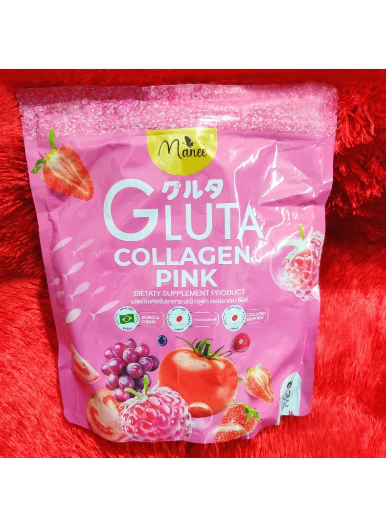 Gluta مكمل غذائي ماني جلوتا كولاجين الوردي مع L-جلوتاثيون، ببتيد الكولاجين وكرز الأسيrola - Image 2