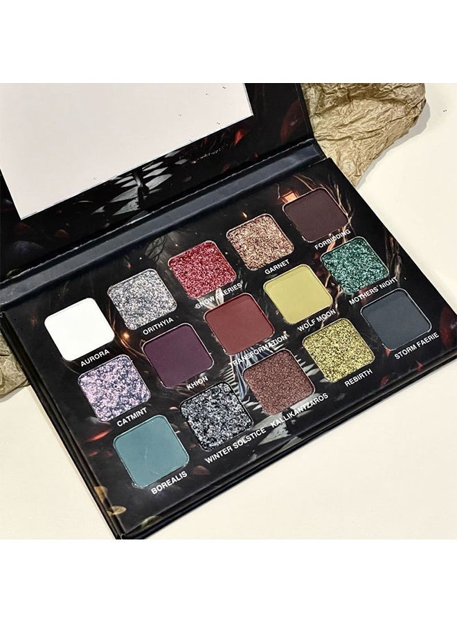 HERORANGE Underground Color 15-Color Eyeshadow Palette, Multi-Tone Gradient Nude Smokey Eyeshadow, Pearlescent, Matte and Glittery Long-Lasting Makeup Palette, Suitable for Daily Use and Parties. - Image 1