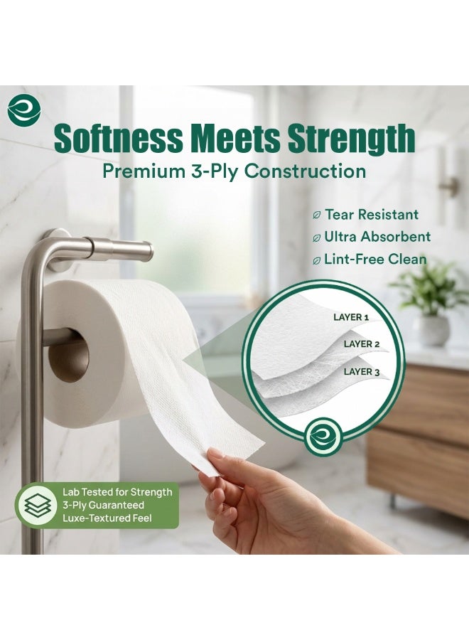 ECO SOUL Compostable Toilet Paper, 2 Ply, 200 sheets, Pack of 4 - Image 2