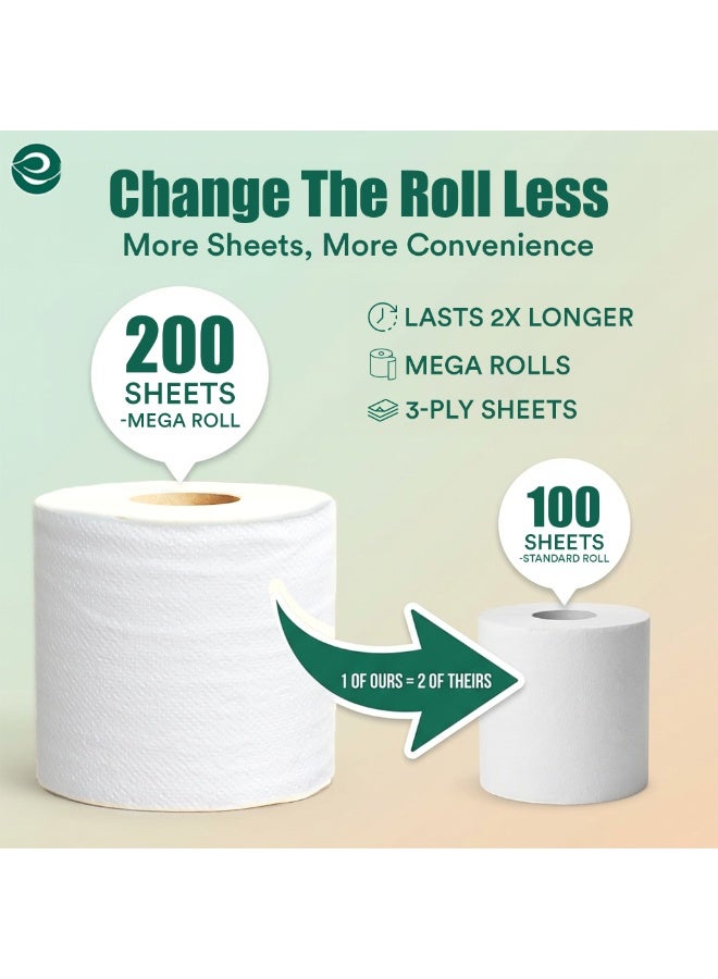 ECO SOUL Compostable Toilet Paper, 2 Ply, 200 sheets, Pack of 4 - Image 4