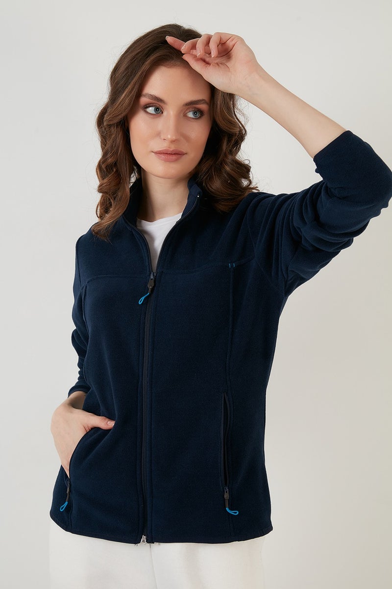 Lela Slim Fit Anti-Pilling Non-Pilling Zippered Pocket Fleece Cardigan Women's POLAR 5907002 - Image 2