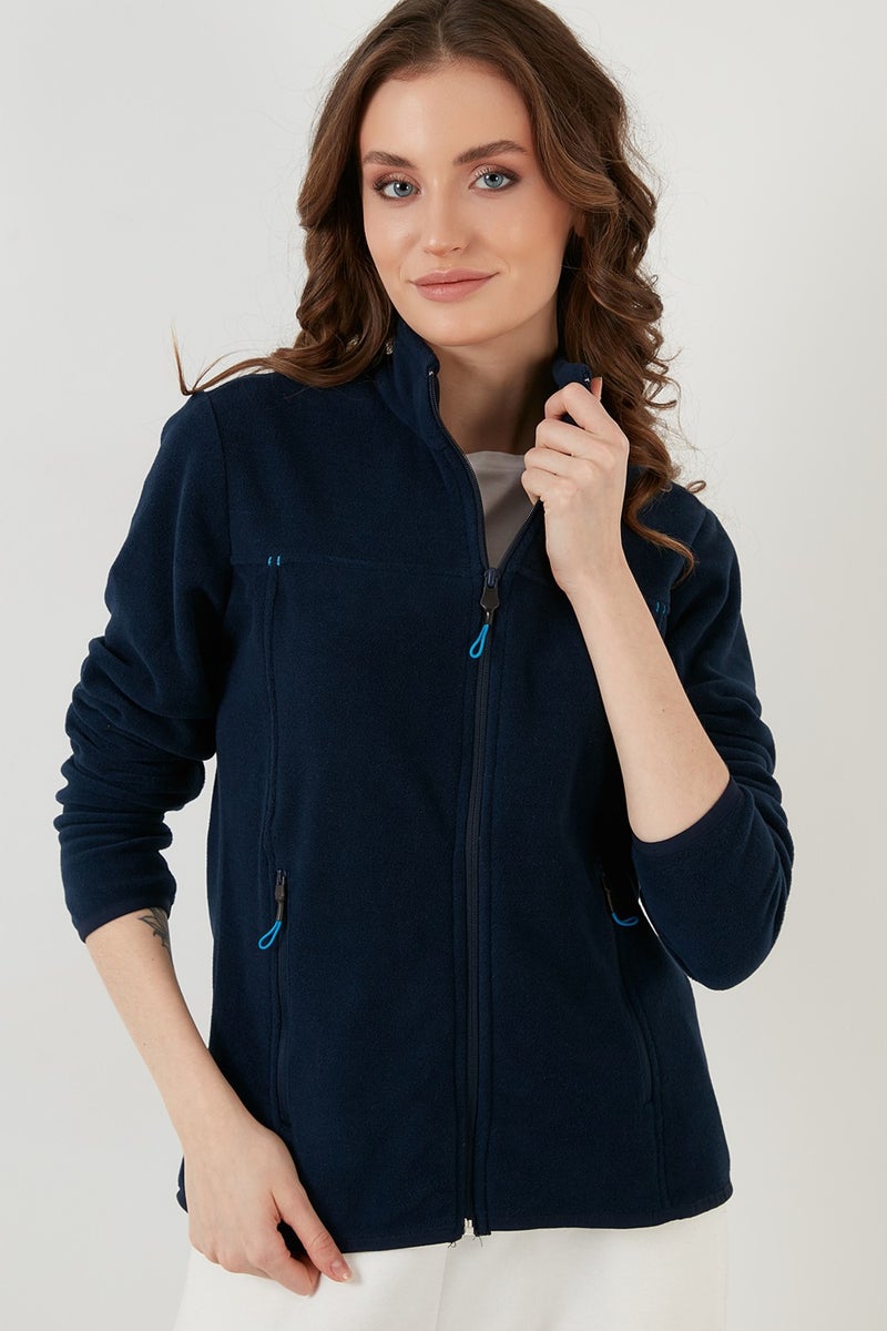 Lela Slim Fit Anti-Pilling Non-Pilling Zippered Pocket Fleece Cardigan Women's POLAR 5907002 - Image 3