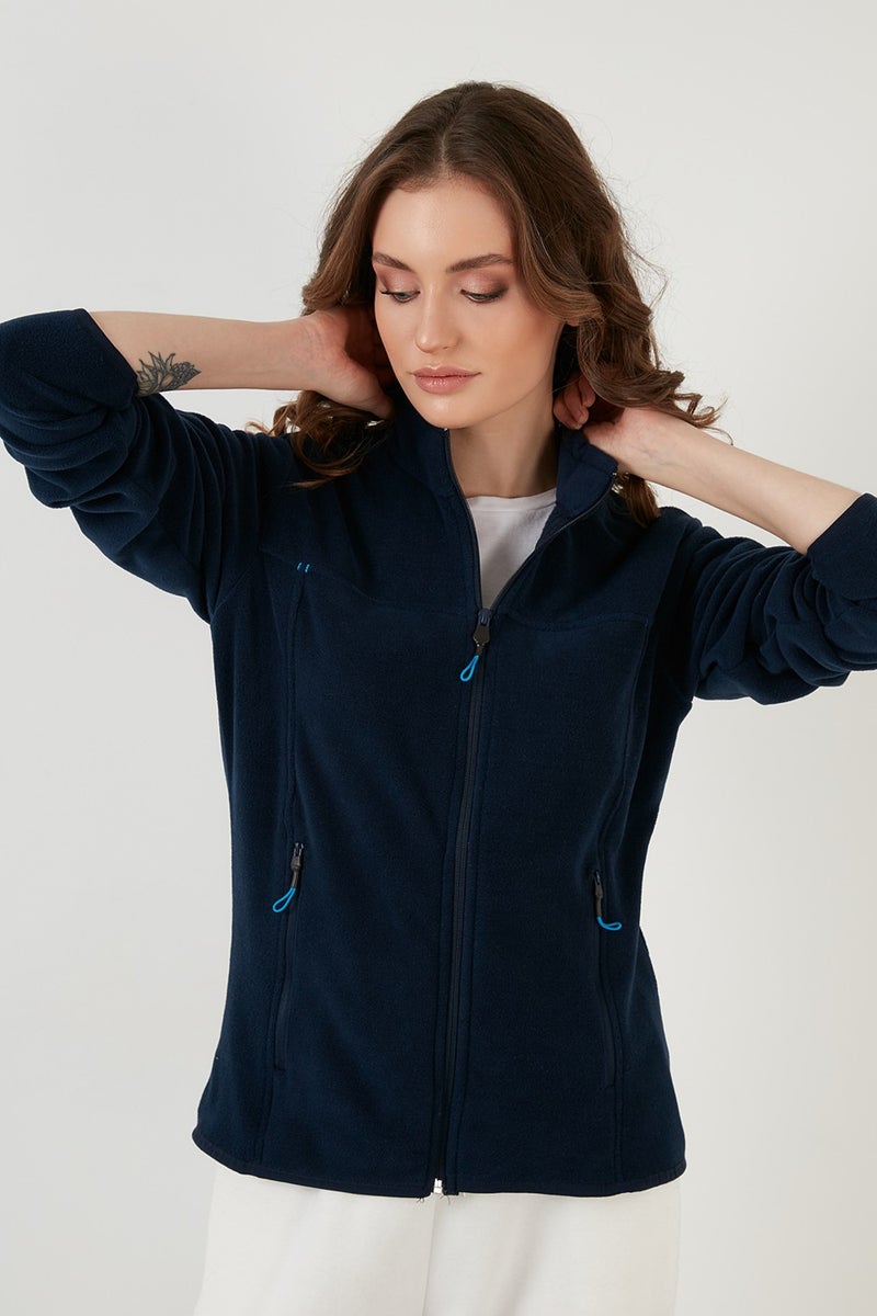 Lela Slim Fit Anti-Pilling Non-Pilling Zippered Pocket Fleece Cardigan Women's POLAR 5907002 - Image 4