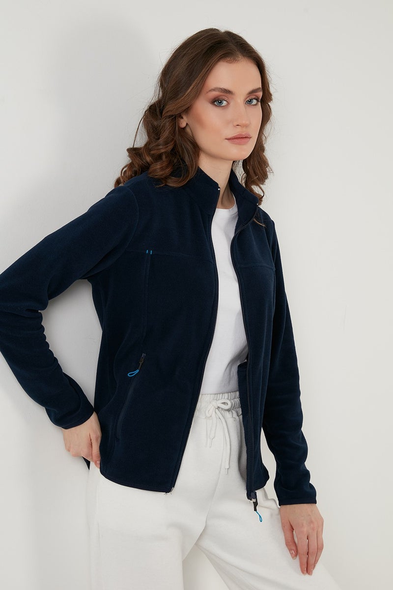 Lela Slim Fit Anti-Pilling Non-Pilling Zippered Pocket Fleece Cardigan Women's POLAR 5907002 - Image 5