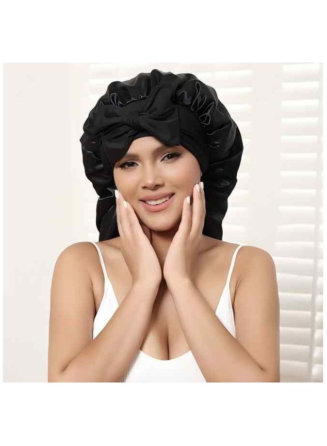 Generic Long Satin Bonnet for Braids - Elastic Silk Hair Bonnets for Sleeping Night Cap Stretchy Tie Band for Women  - Image 5