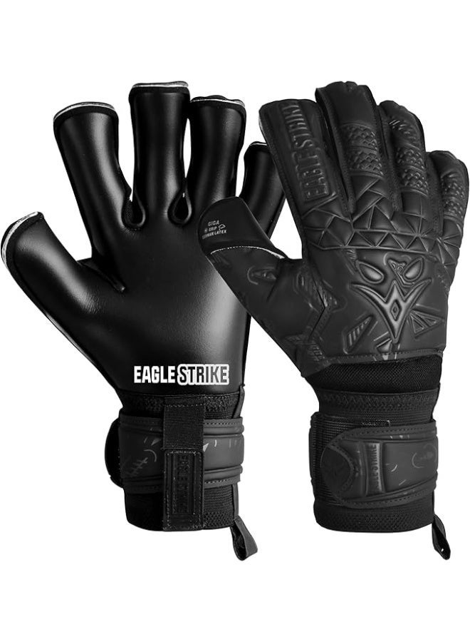 Eagle Strike Soccer Goalie Gloves - Fingers Protection, Sizes 5 to 11, 4mm German Giga Latex Pro-Level Gloves - Image 1