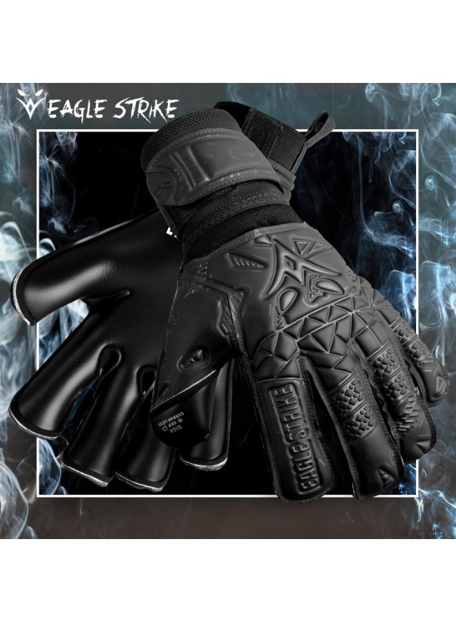 Eagle Strike Soccer Goalie Gloves - Fingers Protection, Sizes 5 to 11, 4mm German Giga Latex Pro-Level Gloves - Image 5