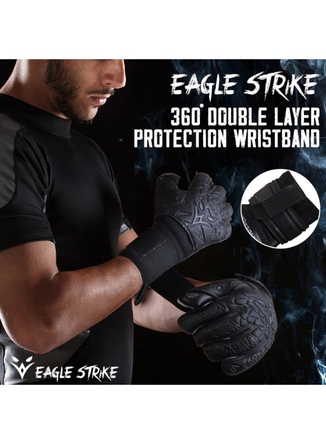 Eagle Strike Soccer Goalie Gloves - Fingers Protection, Sizes 5 to 11, 4mm German Giga Latex Pro-Level Gloves - Image 3