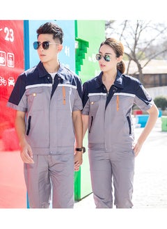 SKT Shiketro Summer Short-sleeved Workwear for Men and Women Breathable Sweat-absorbent Thin Reflective Labor Protection Clothing Tops and Pants 2 Sets  - Image 2