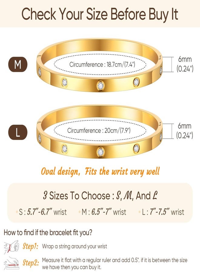 MPRAINBOW Gold Matching Bracelets for Couples - 2Pcs 18K Gold Plated Cubic Zirconia Bangle Relationship Friendship Trendy Jewelry, Stainless Steel Couple Bracelet for Women Men for Her Him - Image 5