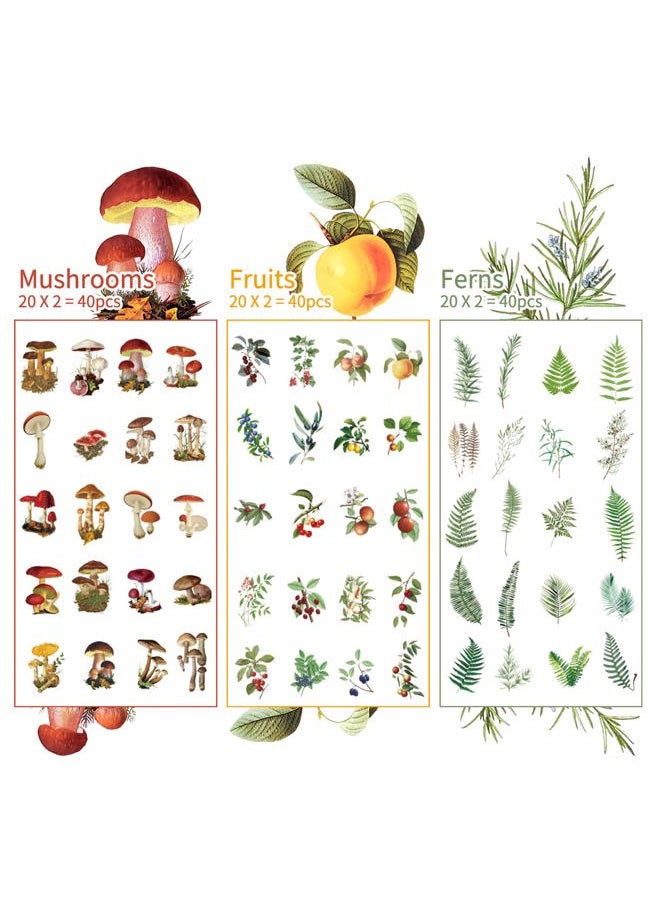 Mayplous - 6 Packs Scrapbook Stickers Flower Stickers Decoration Sticker Planner Stickers Assorted in Plant Stickers Clear PET for Scrapbooking Diary Album Journals DIY Arts and Crafts (Monet) - Image 1