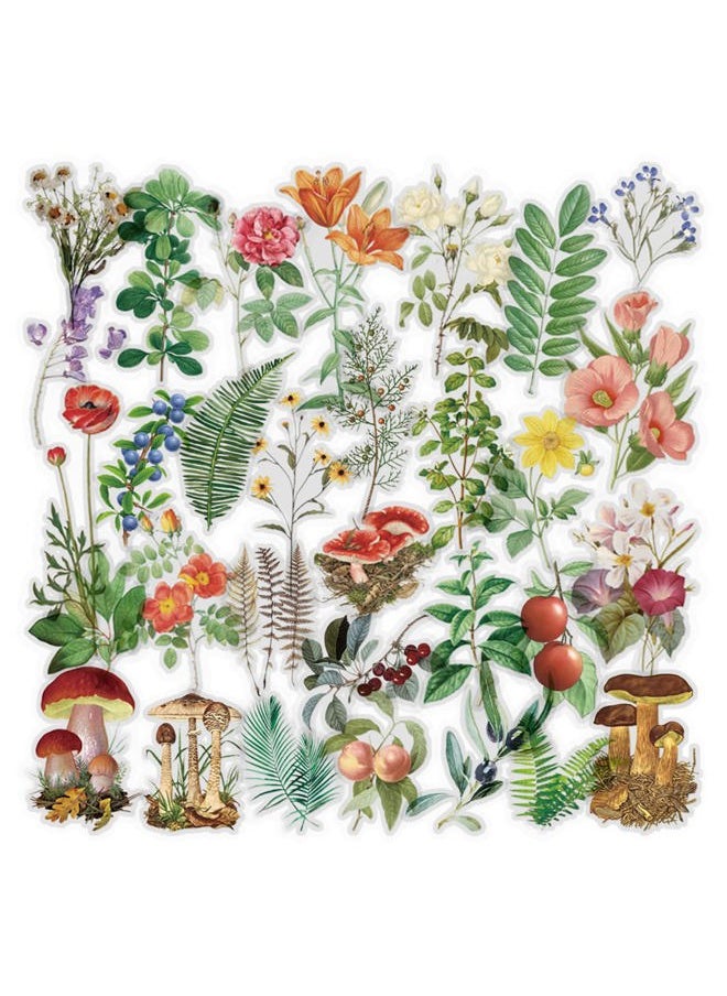 Mayplous - 6 Packs Scrapbook Stickers Flower Stickers Decoration Sticker Planner Stickers Assorted in Plant Stickers Clear PET for Scrapbooking Diary Album Journals DIY Arts and Crafts (Monet) - Image 1