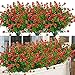 ArtBloom ArtBloom 6 Bundles Outdoor Artificial Flowers UV Resistant Fake Boxwood Plants, Faux Plastic Greenery for Indoor  - Image 2