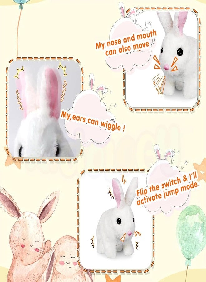 MEVITHS Interactive Electronic Bunny Toy for Kids - Hopping & Jumping Plush Rabbit with Moving Ears, Nose & Tail Soft Walking Animal Toy for Toddlers Aged 1-5 Gift for Boys & Girls (White) - Image 4