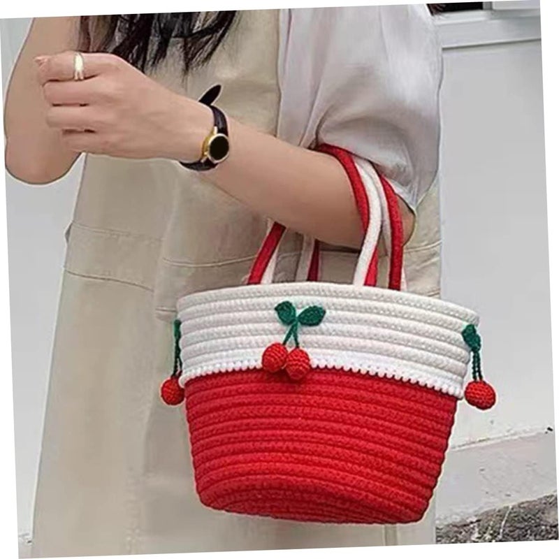 سلة التخزين اليدوية الأنيقة من SUPVOX سلة الحبل القطني للمطبخ والغسيل - Image 5