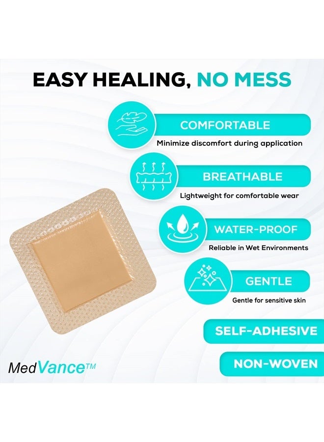 MedVance TM Silicone - Bordered Silicone Adhesive Foam Dressing Size 4"x4" (2.7"x2.7" pad), Box of 10 dressings - Image 5
