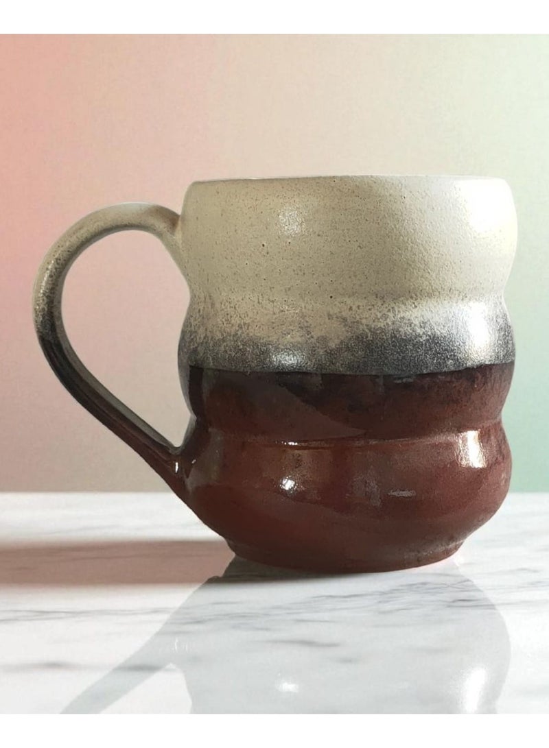 color zone pottery 300ml ceramic and earthenware mug, each piece is unique, microwave safe  - Image 2