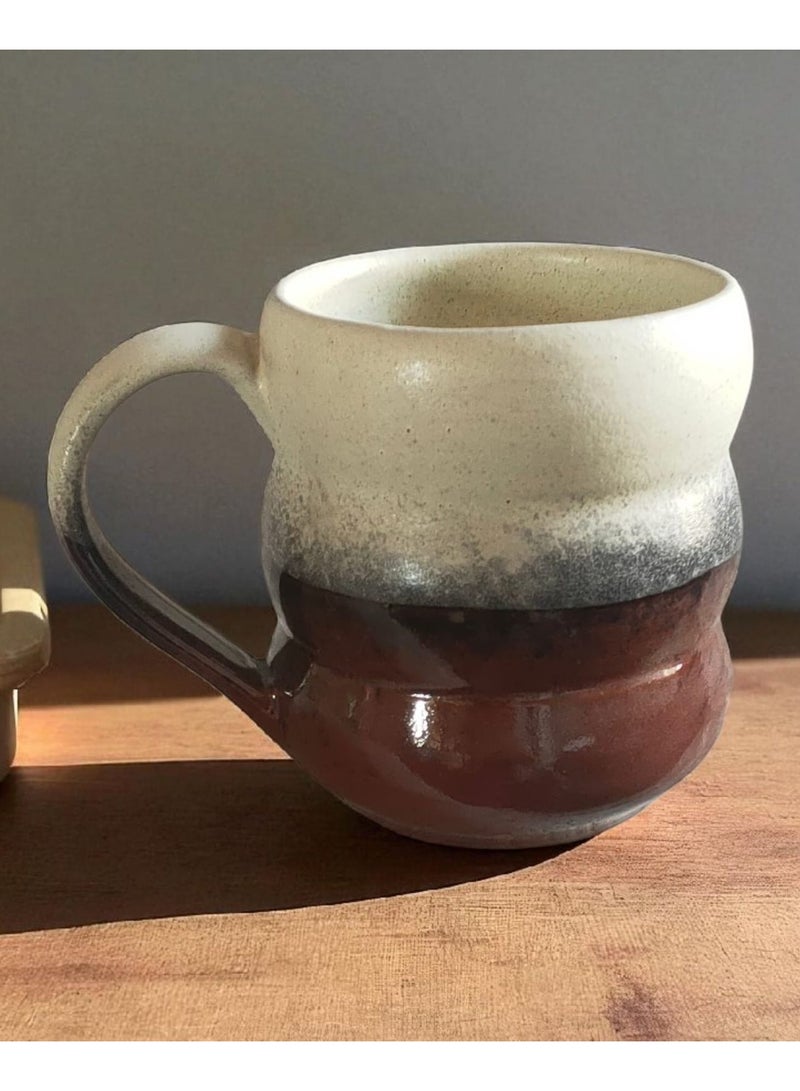 color zone pottery 300ml ceramic and earthenware mug, each piece is unique, microwave safe  - Image 3