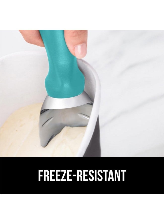 GORILLA GRIP BPA-Free Heavy Duty Ice Cream Scoop, Comfortable Ergonomic Handle, Professional Grade Scooper, Perfect Round Scoops, Spoon Frozen Hard Gelato Sorbet Cookie Dough, Kitchen Tool, Turquoise - Image 5