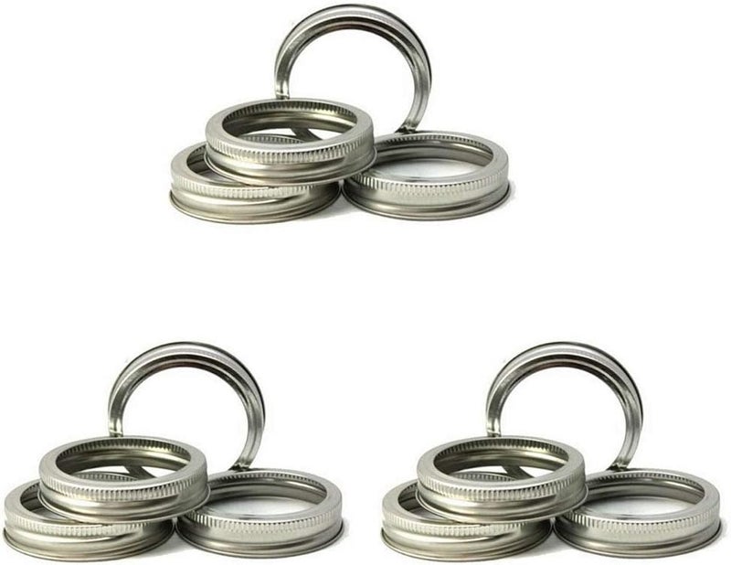 SUCOHANS Mason Jar Replacement Rings or Tops Durable & Rustproof Tinplate Metal Bands/Rings for Mason Jar, Jar, Canning Jars,Storage (set of 12 regular mouth) - Image 1
