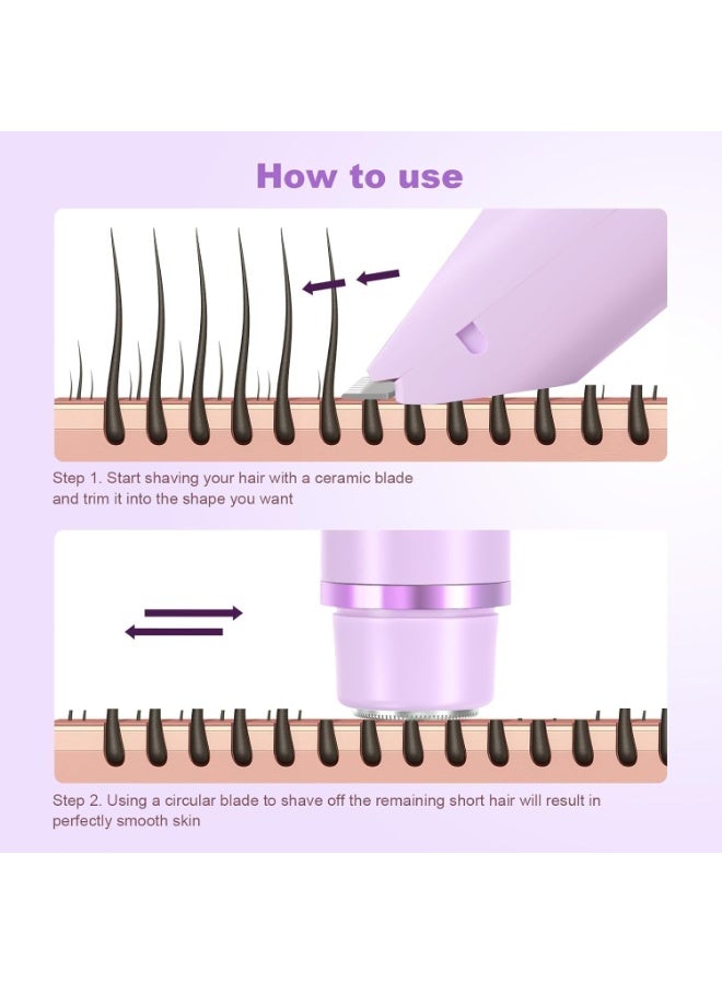 2025 New Bikini Trimmer for Women,Dermave Bikini Shaver,2-in-1 Electric Razors for Women(Purple) - Image 2