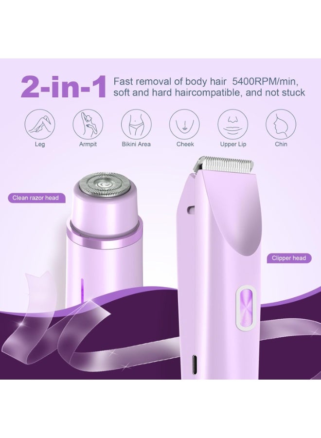 2025 New Bikini Trimmer for Women,Dermave Bikini Shaver,2-in-1 Electric Razors for Women(Purple) - Image 4