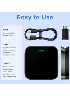 Generic Wireless Smart Carplay Adapter, Smart Car Box，Wireless Carplay Adapter, Convert Factory Wired to Wireless Dongle Cars for iPhone , Plug & Play, 5GHz WiFi & Bluetooth 5.3, for iOS 10+ & Android 11+  - Image 4