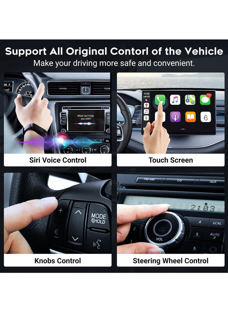 Generic - صندوق السيارة الذكي 2 في 1، Carplay اللاسلكي ومحول Android التلقائي، تحويل المصنع السلكي إلى سيارات دونجل لاسلكية لأجهزة iPhone وAndroid، التوصيل والتشغيل، 5 جيجا هرتز WiFi وBluetooth 5.3، لنظام iOS 10+ وAndroid 11+ - Image 1