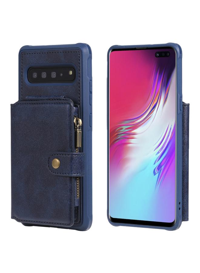 اس-توب جراب لهاتف Galaxy S10 5G جراب واقٍ مقاوم للصدمات بسحاب مع فتحات للبطاقات وقوس وحامل للصور ووظيفة المحفظة - Image 1