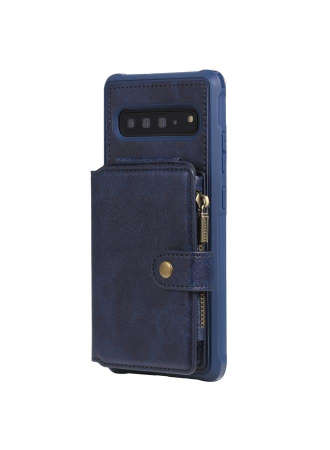 اس-توب جراب لهاتف Galaxy S10 5G جراب واقٍ مقاوم للصدمات بسحاب مع فتحات للبطاقات وقوس وحامل للصور ووظيفة المحفظة - Image 2