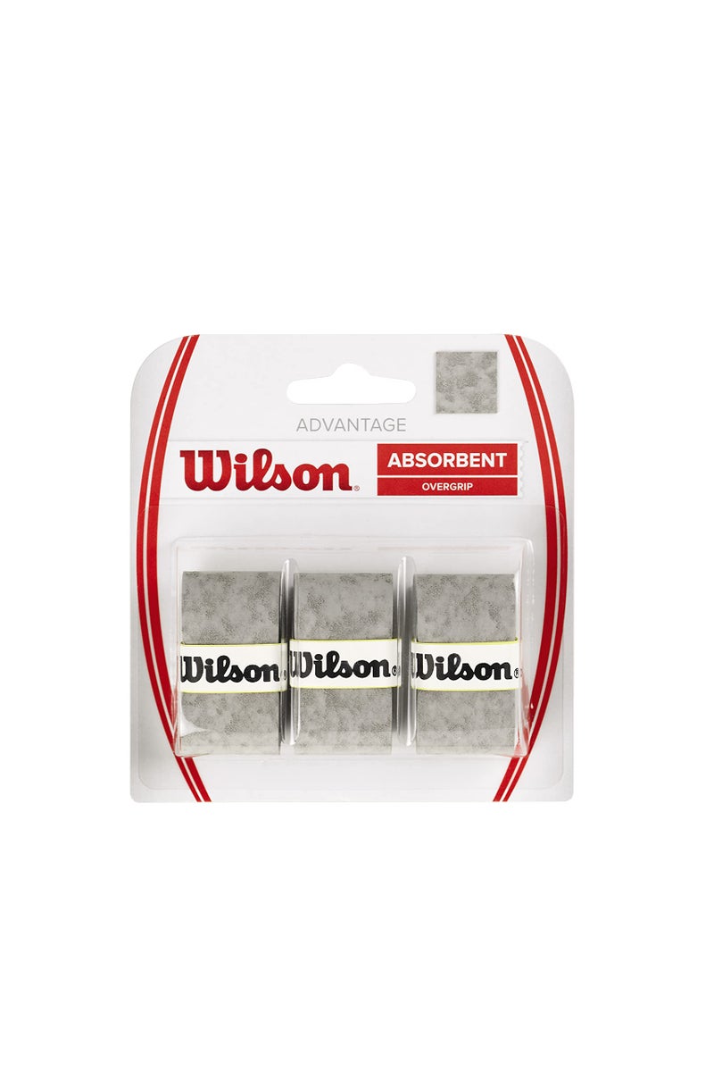 Wilson مضرب تنس ويلسون أدفانتج مع غلاف إضافي (عبوة من 3)، رمادي - Image 1