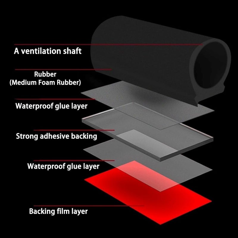 Osilly Car Door Rubber Seal Strip, D-Shape Auto Weather Striping, 3M Self Adhesive Soundproof Sealing for Car Truck Motor Door Cover Trunk, Fill The Gaps, Universal Automotive Accessories (10 Ft) - Image 3