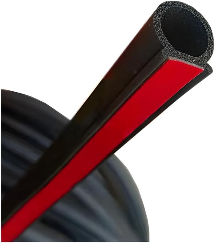 Osilly Car Door Rubber Seal Strip, D-Shape Auto Weather Striping, 3M Self Adhesive Soundproof Sealing for Car Truck Motor Door Cover Trunk, Fill The Gaps, Universal Automotive Accessories (10 Ft) - Image 1
